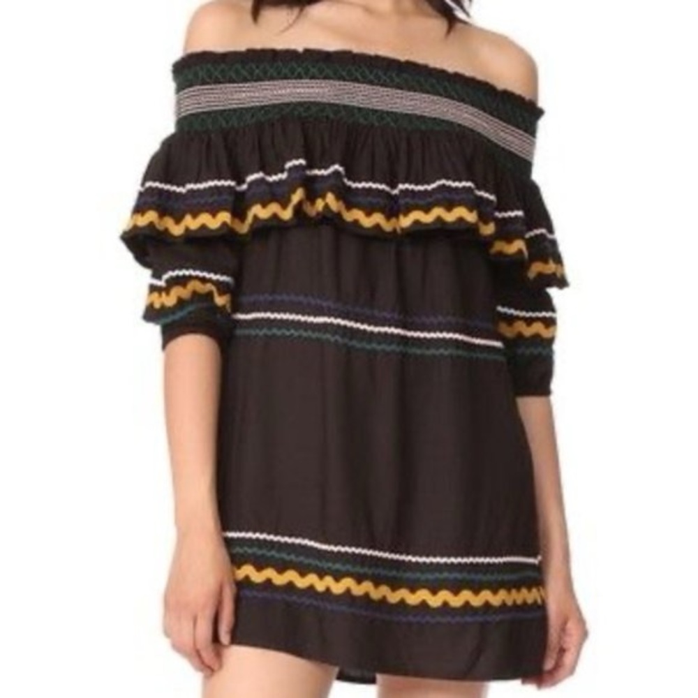 Red Carter Embroidered Off the Shoulder dress/tunic top